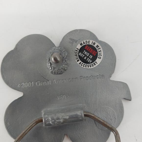 Lucky Shamrock Mens Belt Buckle 4 Leaf Clover St. Patrick's Patty Day Good - Picture 4 of 10